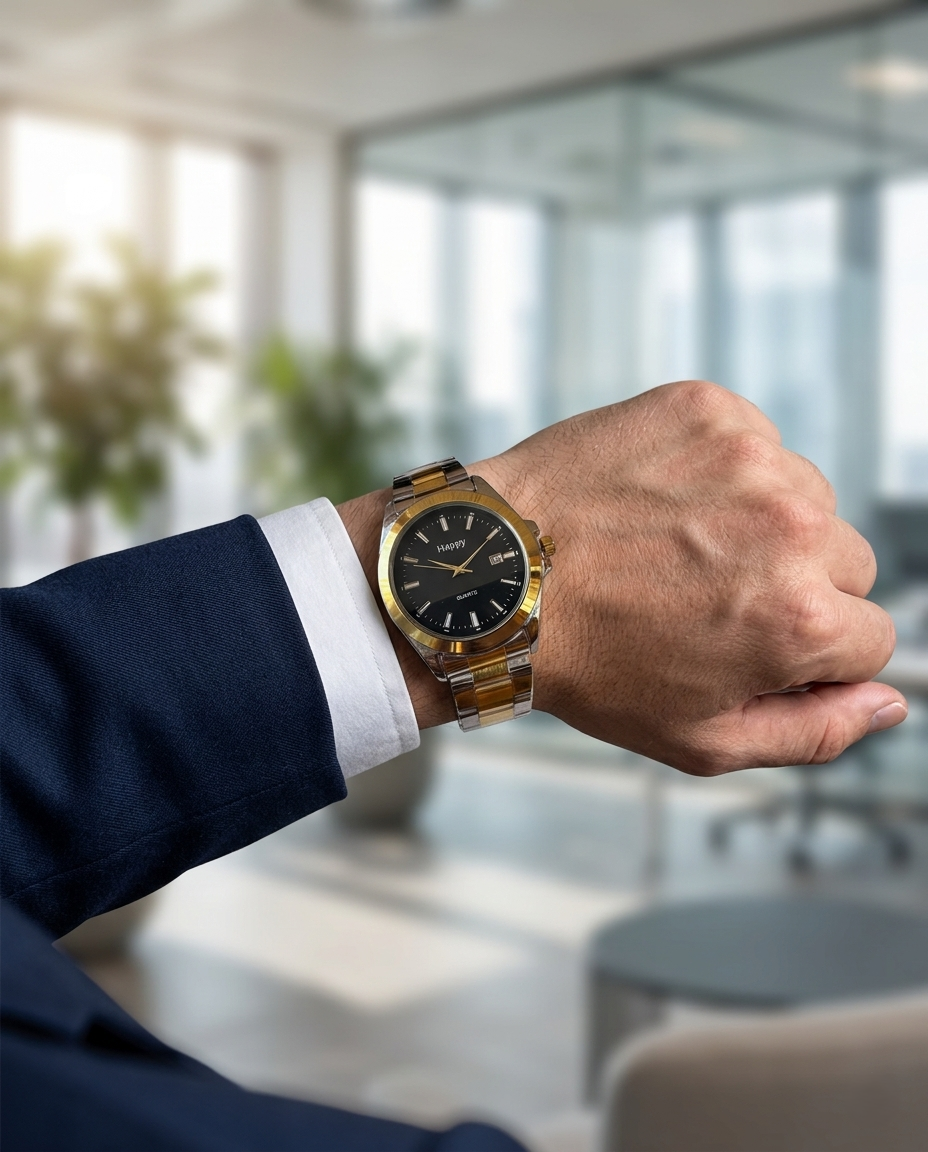 VENDO Legacy Noir & Or – Montre minimaliste bicolore