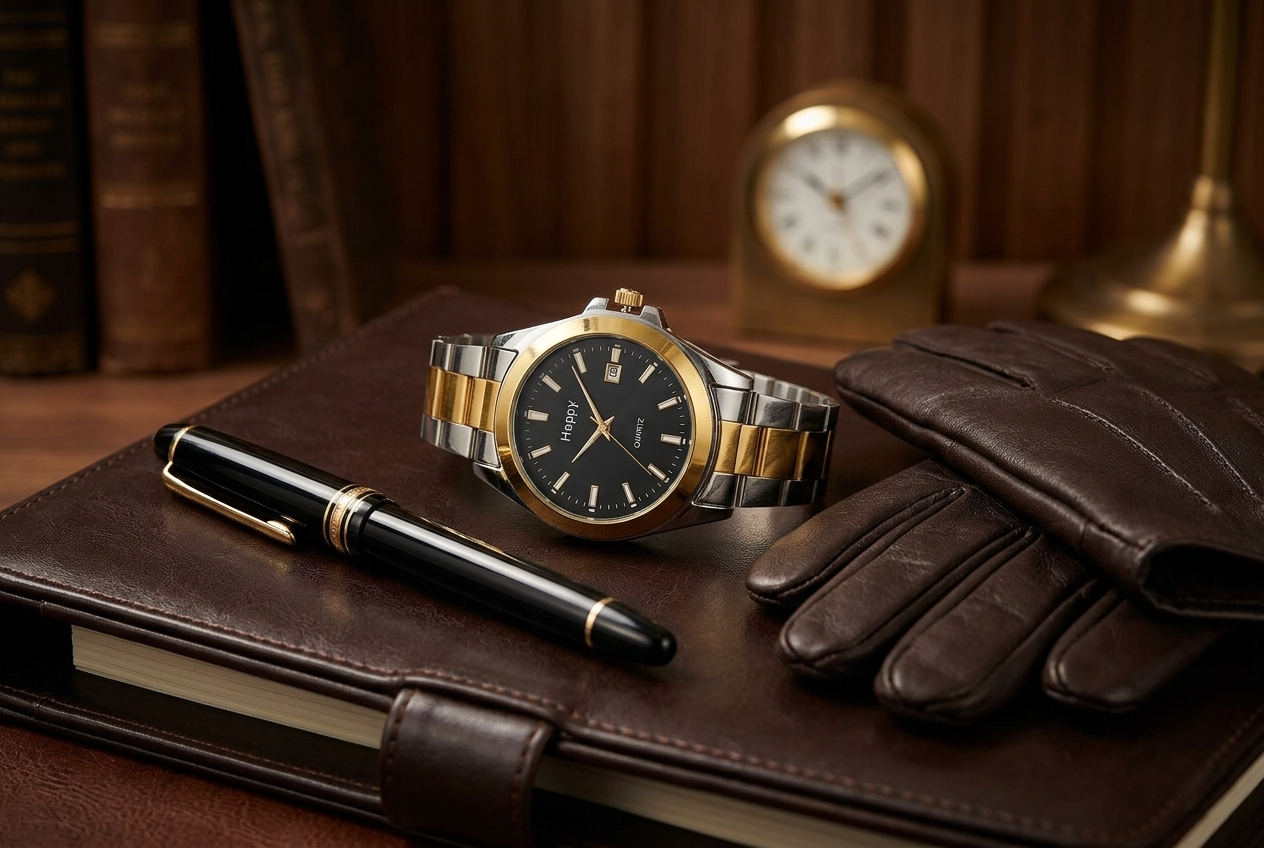 VENDO Legacy Noir & Or – Montre minimaliste bicolore