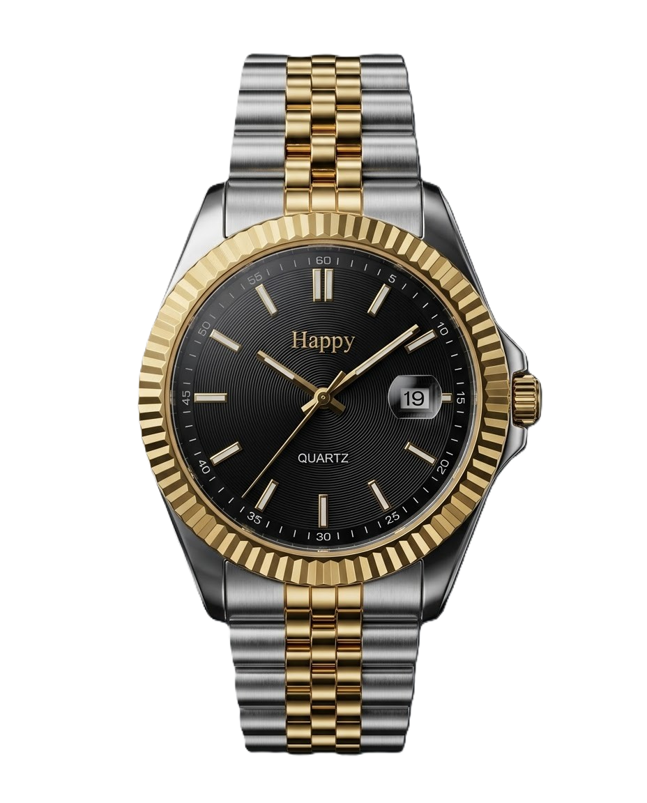 VENDO Legacy Noir & Or – Montre minimaliste bicolore